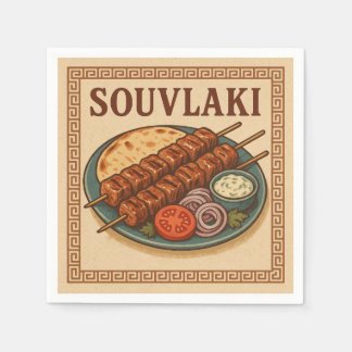 Square  Design (Souvlaki, Retro Style) Pappersservett