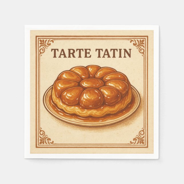 Square  Design (Tarte Tatin, Retro Style) Pappersservett (Framsidan)