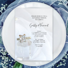 Square Diamond Ring Crystal Rehearsal Dinner Inbjudningar