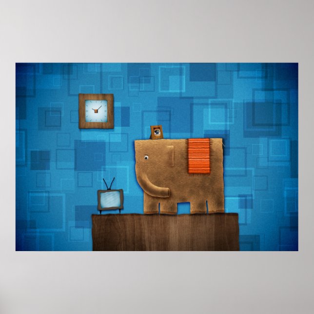 Square Elephant Poster (Framsidan)