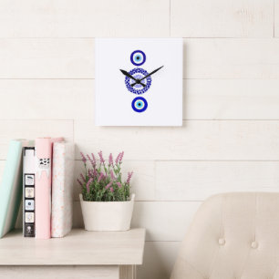 Square Evil Öga Wall Clock Fyrkantig Klocka