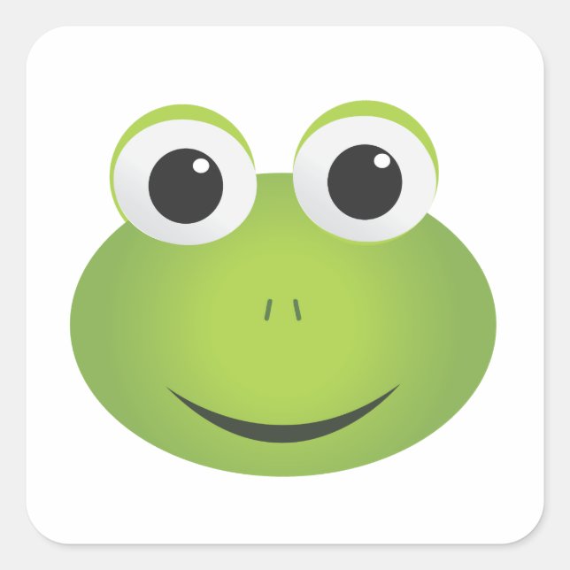 Square Frog Stickers Fyrkantigt Klistermärke (Framsida)