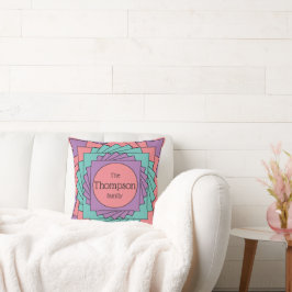 Square Geometric Family Namn Dekorativ kudde