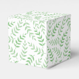 Square gift box - Leaves - green Presentaskar