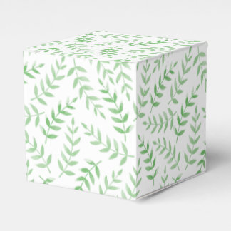 Square gift box - Leaves - green Presentaskar