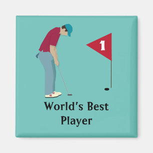 Square Golfer Pining Magnet