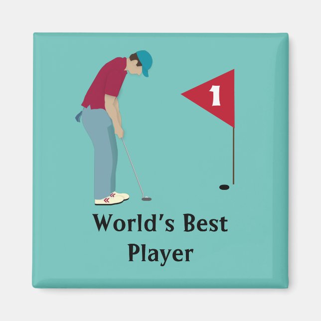Square Golfer Pining Magnet (Framsidan)