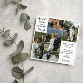 Square Grönt Mistletoe Merry Married jul Tack Kort