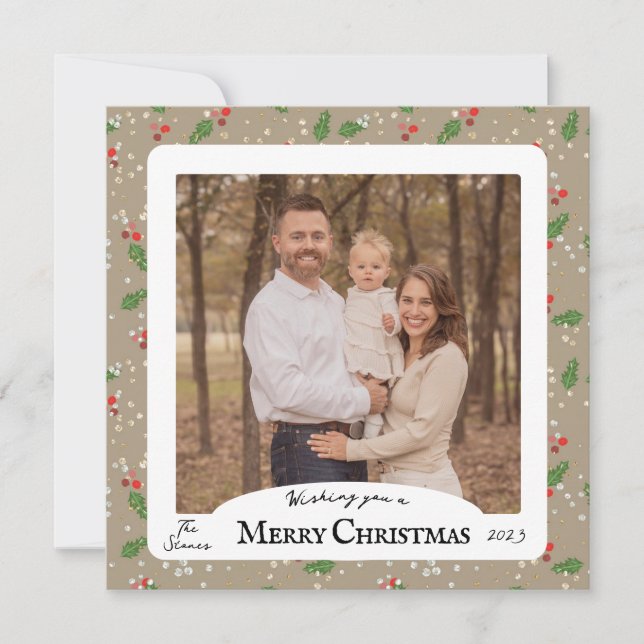 Square Holly-julkort Julkort (Framsida)