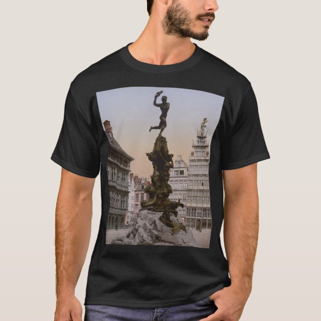 Square i Antwerpen, Belgien (cirka 1900) T Shirt (Framsida)