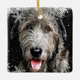 Square Irish Wolfhound-jul Ornament