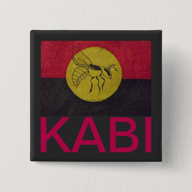 SQUARE KABI KABVAI BADGE - CRIMSON BOTTERING. KNAPP (Framsida)