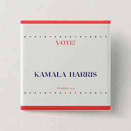 Square Kamala Harris Button Knapp