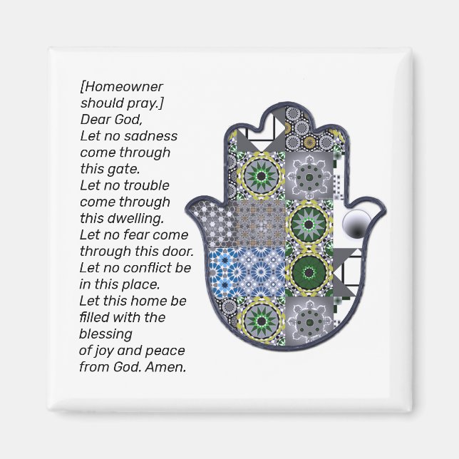 Square Khamsa Hand Magnet 2 Owner (Framsidan)