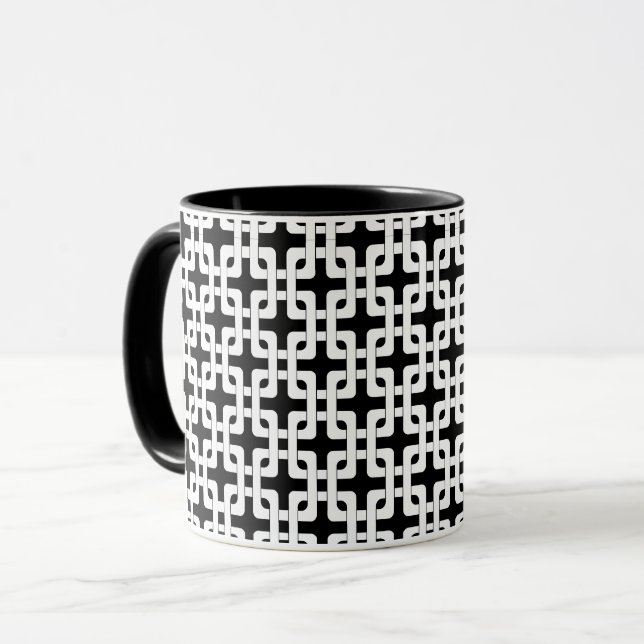 Square Knot Mönster Mugg (Framsida vänster)
