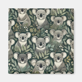 Square koala magnet