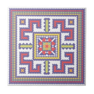 Square kor-stitch mönster kakelplatta