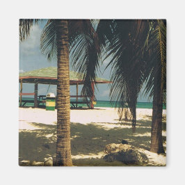 Square Magnet med Island Scene