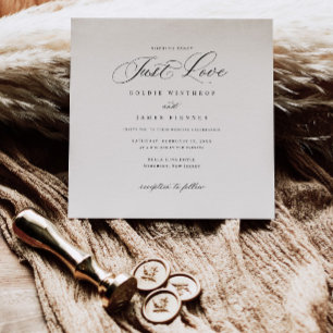 Square Modern Calligraphy Plain Wedding-inbjudan Inbjudningar