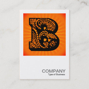 Square Monogram - Paisley Sunburst - B Visitkort