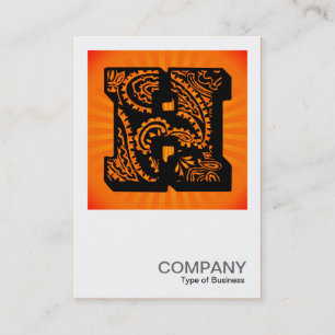 Square Monogram - Paisley Sunburst - H Visitkort