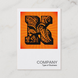 Square Monogram - Paisley Sunburst - K Visitkort