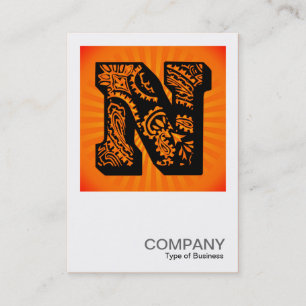 Square Monogram - Paisley Sunburst - N Visitkort