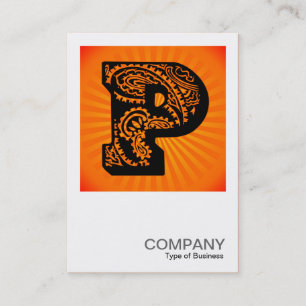 Square Monogram - Paisley Sunburst - P Visitkort