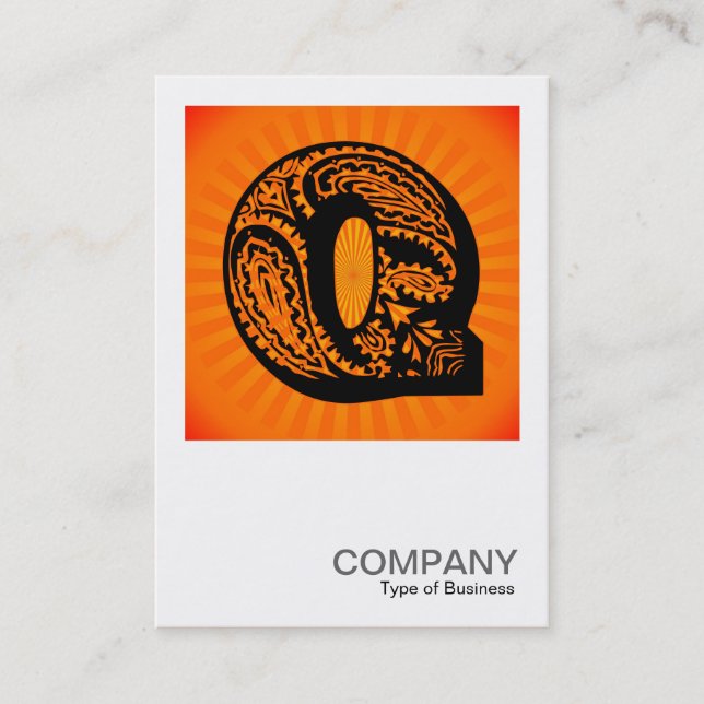 Square Monogram - Paisley Sunburst - Q Visitkort (Framsida)