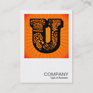 Square Monogram - Paisley Sunburst - U Visitkort