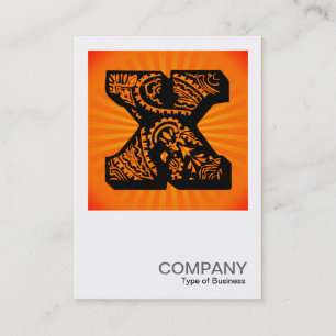 Square Monogram - Paisley Sunburst - X Visitkort