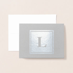 Square Monogram Tackkort Folierat Kort