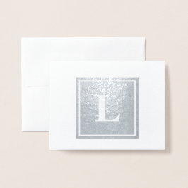 Square Monogram Tackkort Folierat Kort
