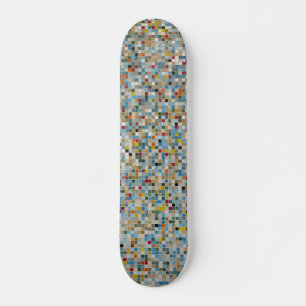 Square Mosaic Multi-färgad Tile Mönster (foto) Mini Skateboard Bräda 18,5 Cm