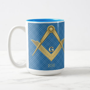Square och Compass Monogrammed Mugg