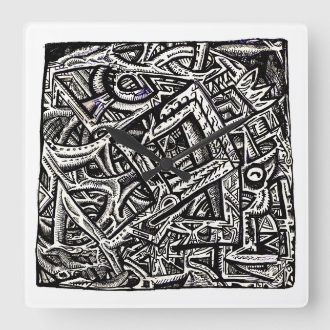 Square One, av Brian Benson Fyrkantig Klocka (Framsida)