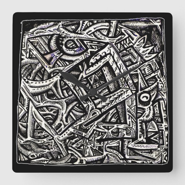 Square One, av Brian Benson Fyrkantig Klocka (Framsida)