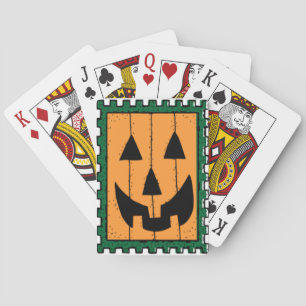 Square Orange Jack O'Lantern Halloween Kortlek