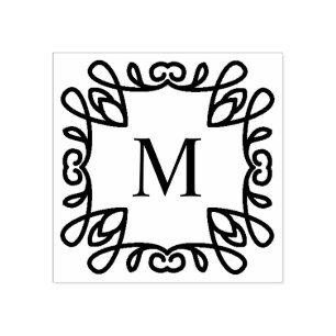 Square Ornate Monogram Stämpel