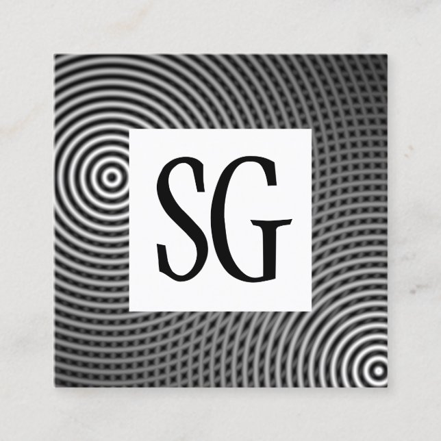 Square Panel - Initialer - 090716(02) Fyrkantigt Visitkort (Framsida)