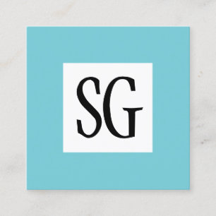 Square Panel - Initialer - Robin Egg Blue Fyrkantigt Visitkort