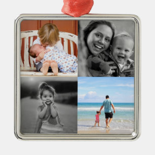 Square Photo Collage jul Julgransprydnad Metall