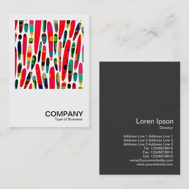 Square Photo - Collaged Färg Stänk 150222 Visitkort (Fram/baksida)