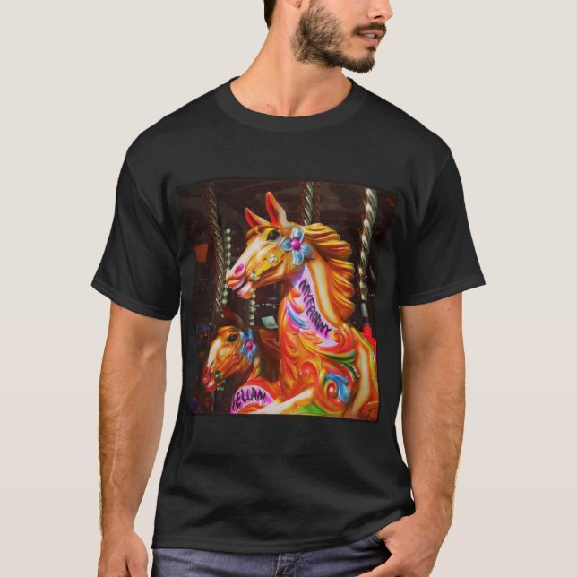 Square Photo - Merry-go-round Horses 02 Tee (Framsida)