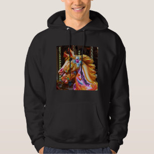 Square Photo - Merry-go-round Horses Sweatshirt Med Luva