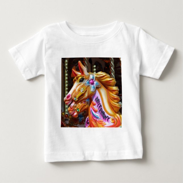 Square Photo - Merry-go-round Horses T Shirt (Framsida)