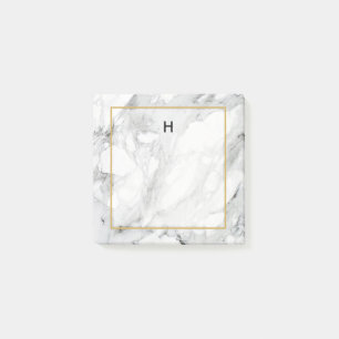 Square Photo Stone Marble Guld Gräns Post-it Block
