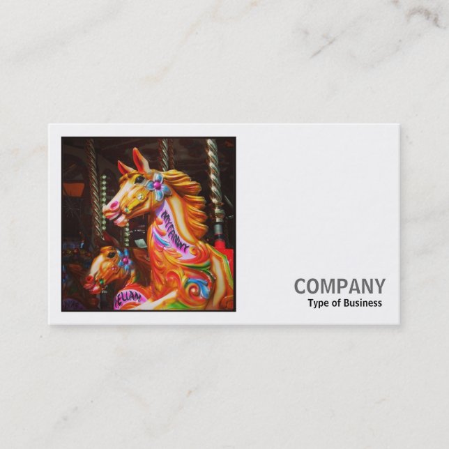 Square Photo (v2) - Merry-go-round Horses Visitkort (Framsida)