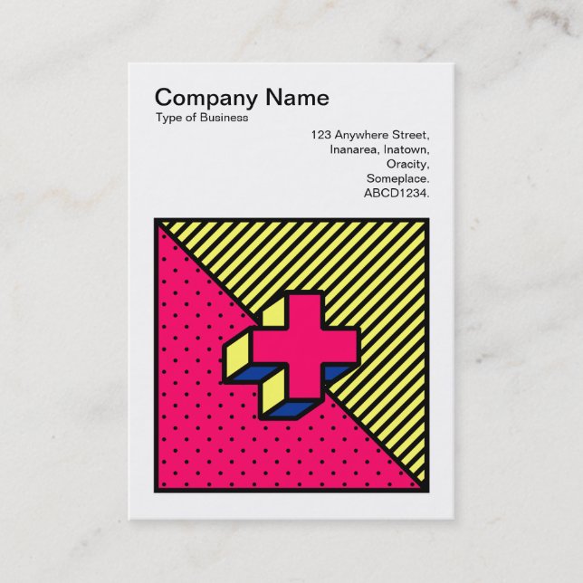 Square Photo (v3) - Neo-Memphis Stil Kor Visitkort (Framsida)
