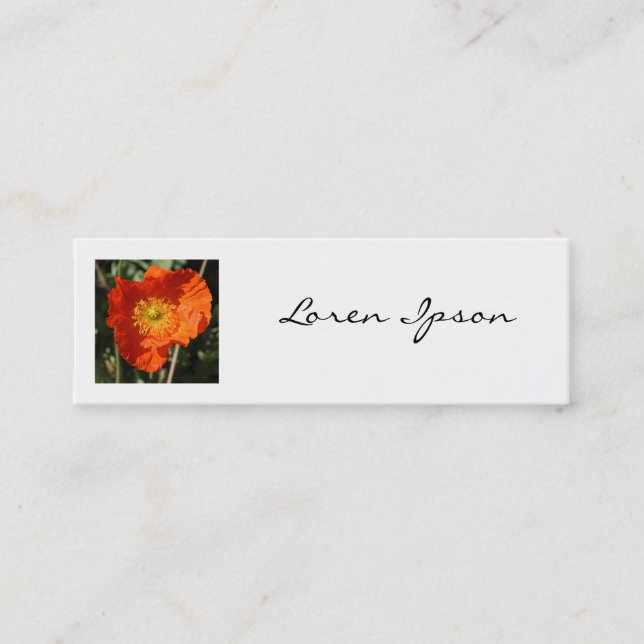 Square Photo - Welsh Poppy (Orange) Mini Visitkort (Framsida)